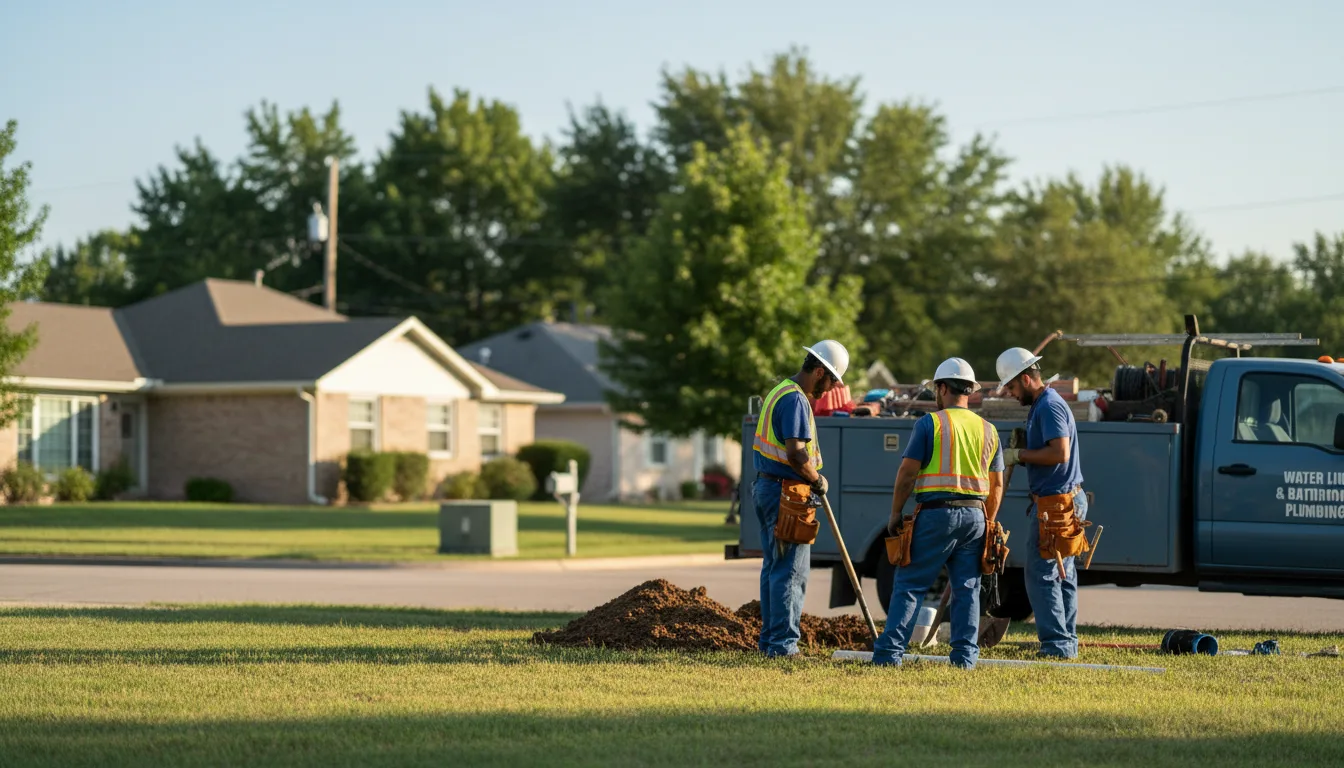 Residential water line and bathroom plumbing service in Prairie City, IA